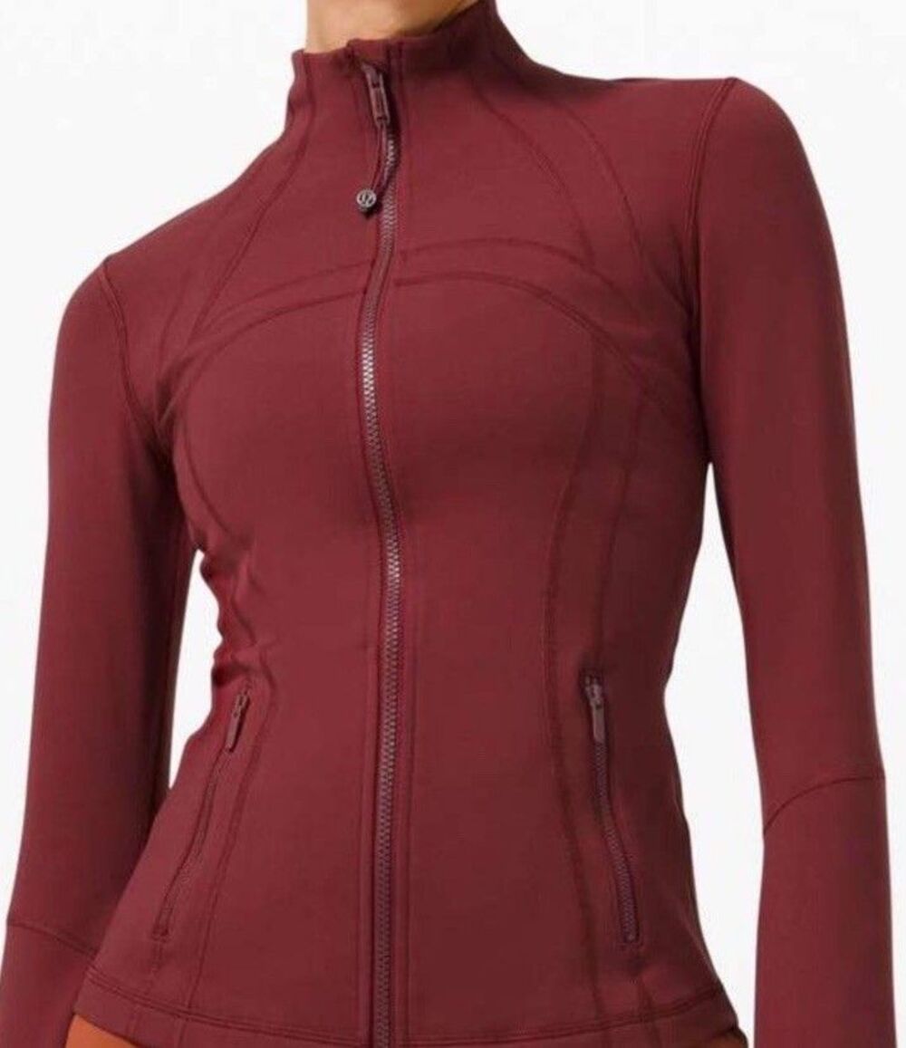 Lululemon Define Women's Red Melot Full Zip Athletic Jacket Size 8 with Pockets